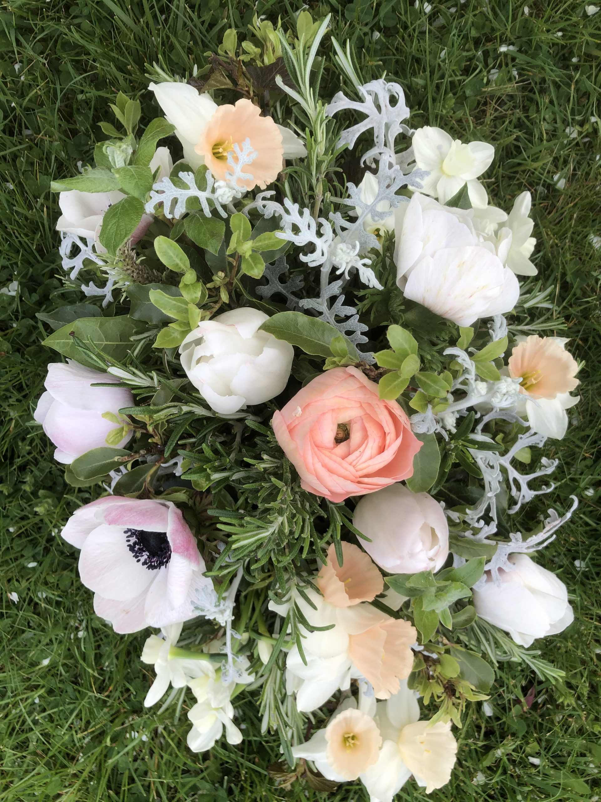 A natural, seasonal funeral tribute by Field Gate Flowers