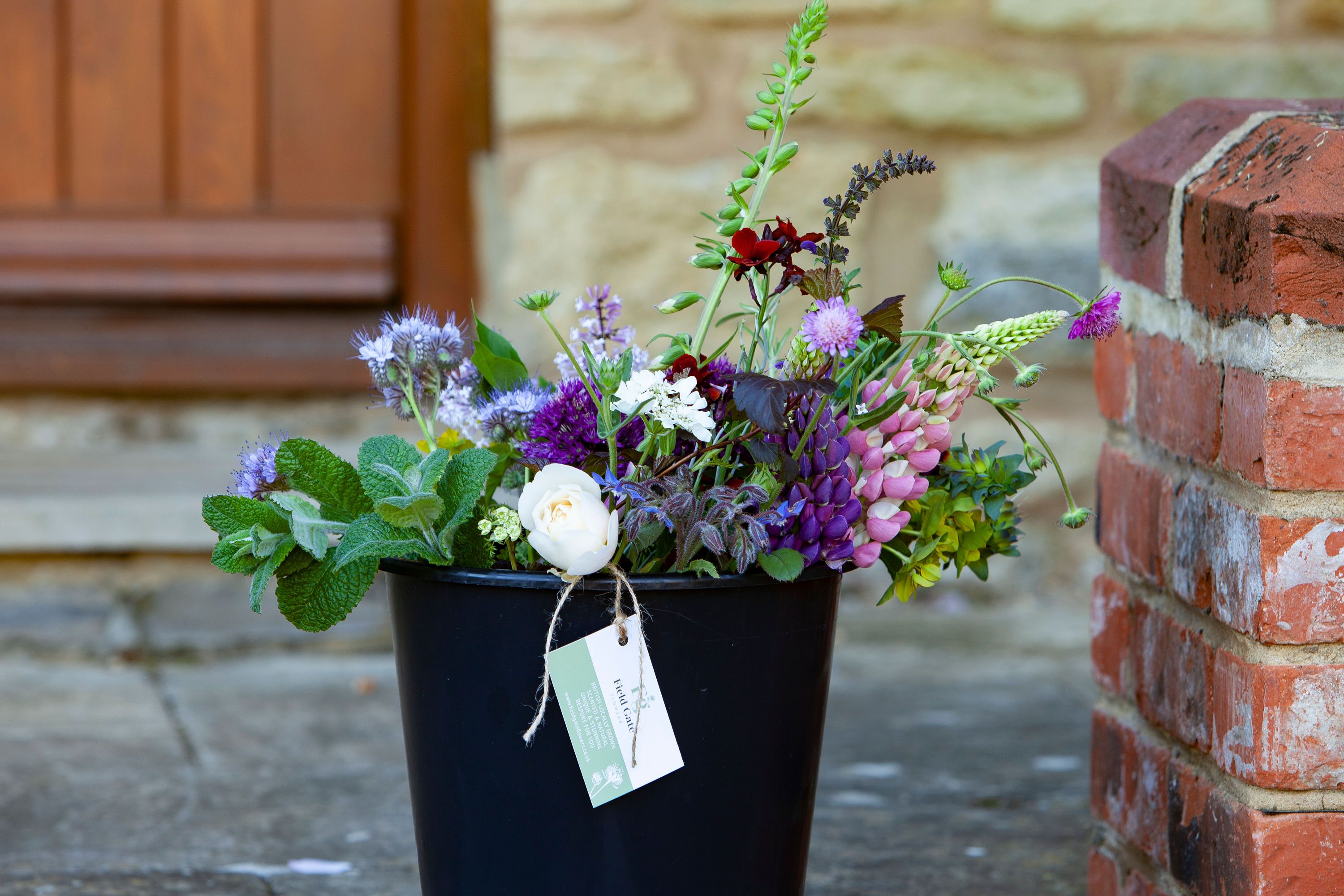 A weekly bucket of British-grown seasonal cut flowers from Field Gate Flowers, Lathbury
