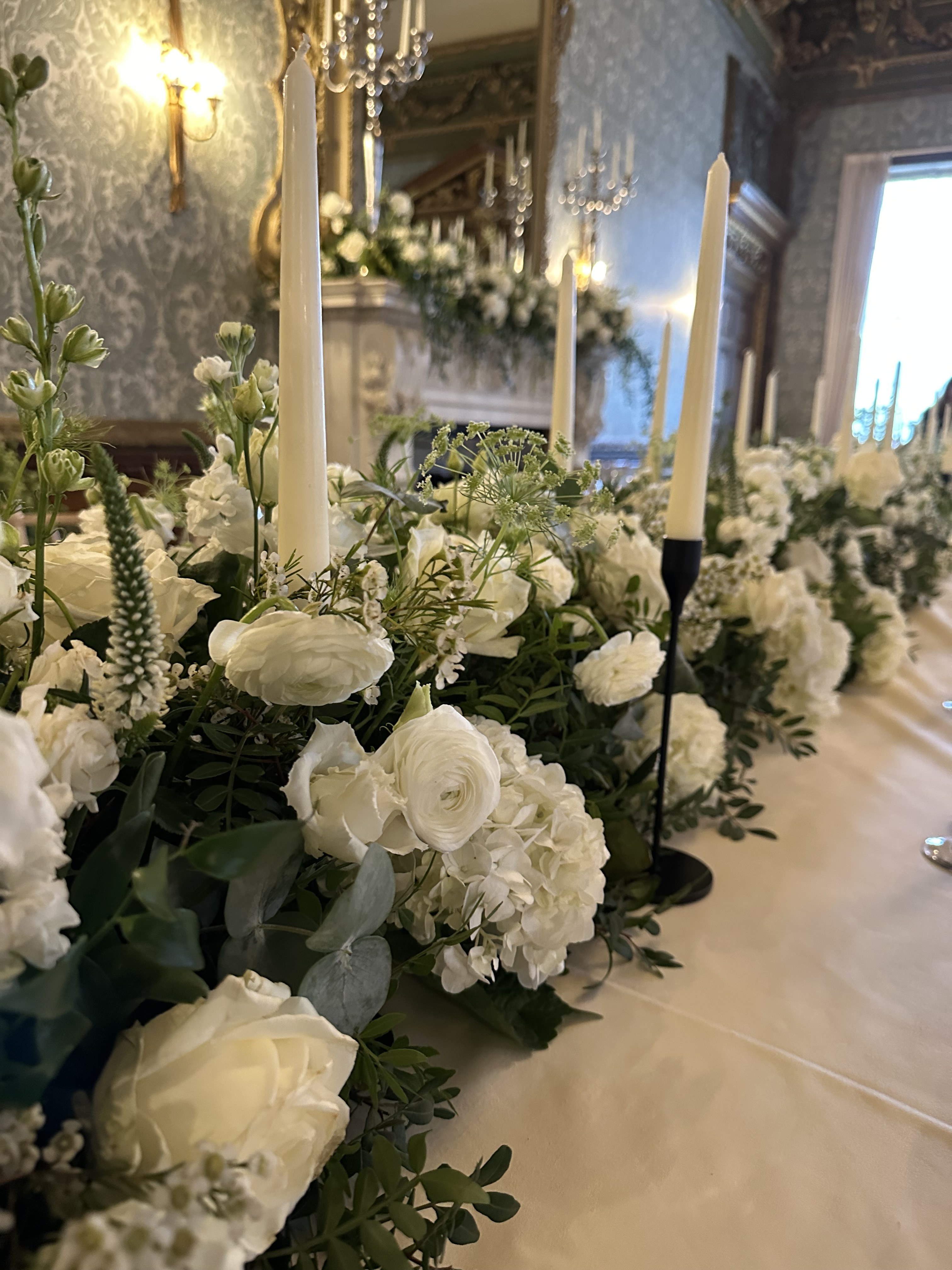 A statement floral installation at an event