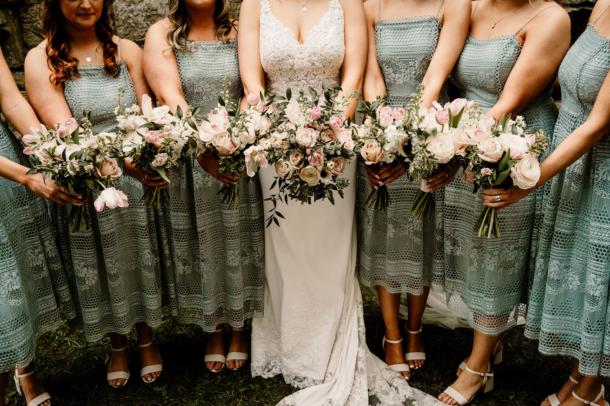 Bridesmaids' posies at Field Gate Flowers